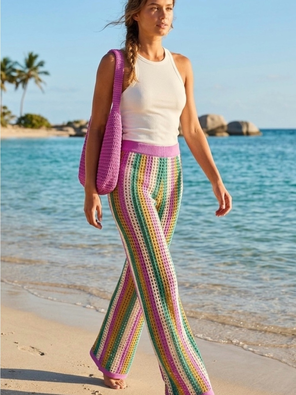 NWT Hurley
Juniors' Crocheted Cover-Up Beach Pants